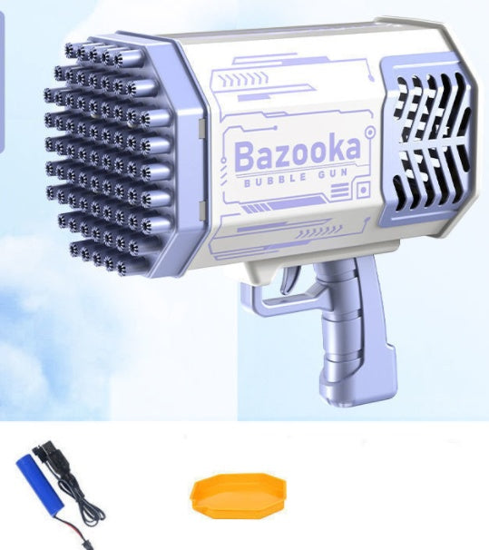 “Bubble Gun Rocket – 69 Holes Automatic Bubble Blower with Lights”