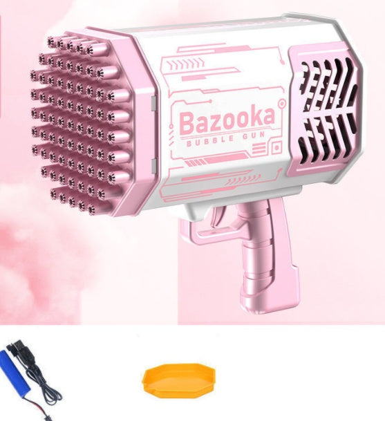 “Bubble Gun Rocket – 69 Holes Automatic Bubble Blower with Lights”