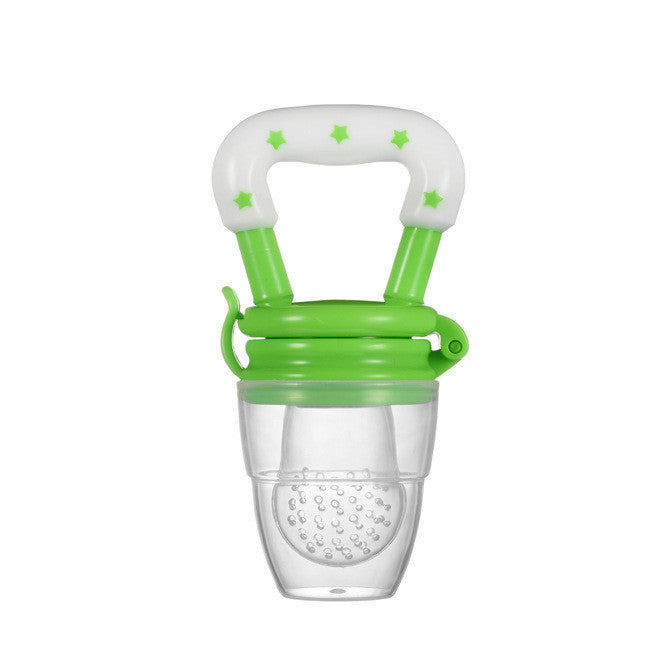 Baby Food Feeder & Teether with Pacifier Clip (Silicone)