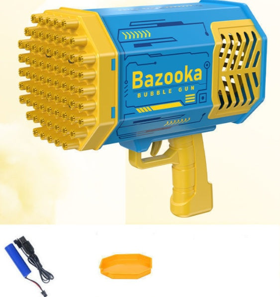 “Bubble Gun Rocket – 69 Holes Automatic Bubble Blower with Lights”
